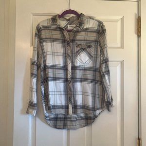 Sincerely Jules Grey and Blue Flannel, Size Medium